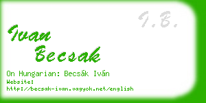 ivan becsak business card